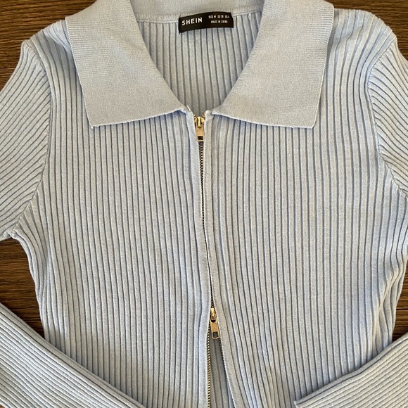 Ribbed Zipper Cropped Cardigan - Picture 7 of 7